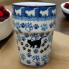 Kubek barowy, na mleko, bez ucha Koty 200 ml dek. 1771 Ceramika Artystyczna