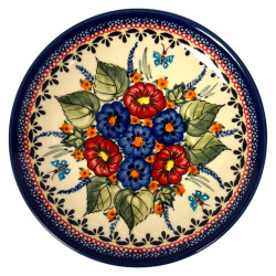 Talerz śniadaniowy UNIKAT 19,5 cm 814 dek. ART-149 Zakłady Ceramiczne "Bolesławiec"