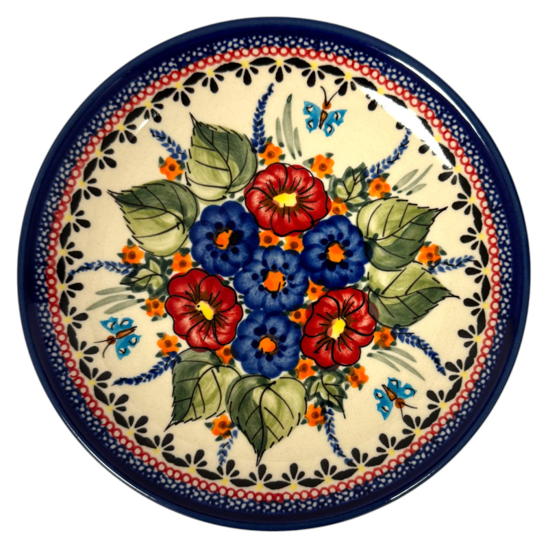 Talerz śniadaniowy UNIKAT 19,5 cm 814 dek. ART-149 Zakłady Ceramiczne "Bolesławiec"